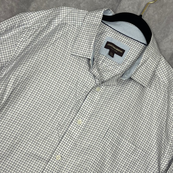 Johnston & Murphy Other - Johnston & Murphy Button Front Shirt Mens XXL Blue Excellent Check Cotton LS